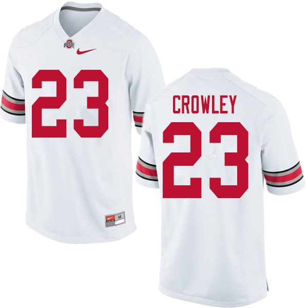 Ohio State Buckeyes #23 Marcus Crowley Men Embroidery Jersey White